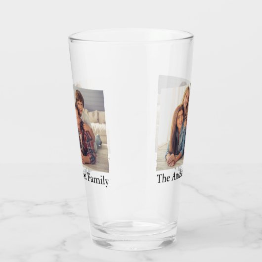 UW 2 foto's & naam op maat Glas (Rechts)