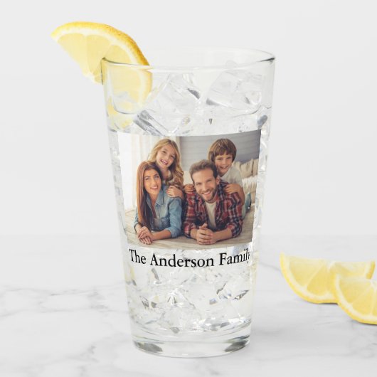 UW 2 foto's & naam op maat Glas (Voorkant ijs)