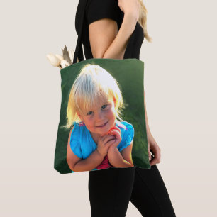 Uw 2 foto's op maat, volledige afdrukken tote bag