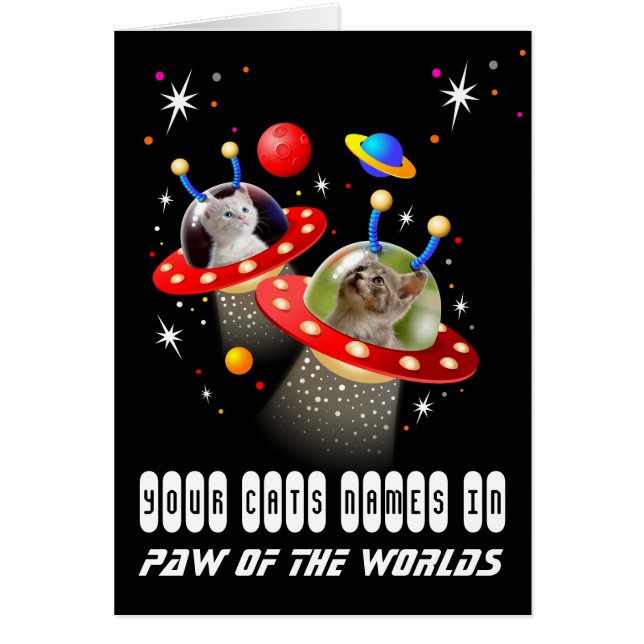 Uw 2 katten in een Alien Spaceship UFO Sci Fi Scen (Voorkant)