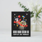 Uw 2 katten in een Alien Spaceship UFO Sci Fi Scen Briefkaart (Staand voorkant)