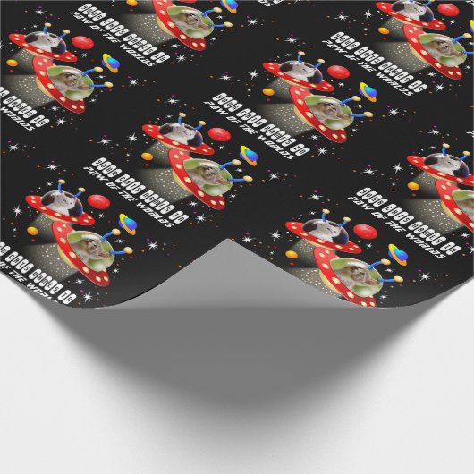 Uw 2 katten in een Alien Spaceship UFO Sci Fi Scen Cadeaupapier (Hoek)