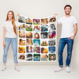 Uw 30 foto's met zachte, afgeronde vierkantscollag fleece deken