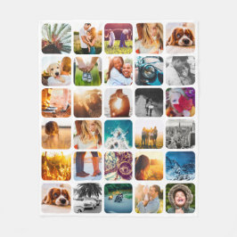 Uw 30 foto's met zachte, afgeronde vierkantscollag fleece deken