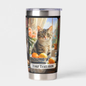 Uw 3 Cat foto's Artistiek Geïsoleerde Drinkbeker (Links)