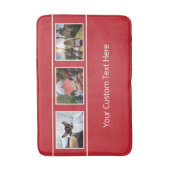 UW 3 FOTO'S EN aangepaste TEKST-badmatten Badmat (Voorkant Verticaal)