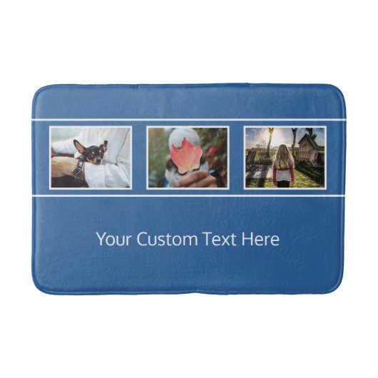 UW 3 FOTO'S EN aangepaste TEKST-badmatten Badmat (Voorkant)