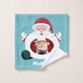 UW 3 foto's en noem aangepaste kersthanddoekset Bad Handdoek (Wasdoekje)