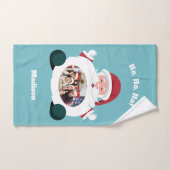 UW 3 foto's en noem aangepaste kersthanddoekset Bad Handdoek (Handdoek)