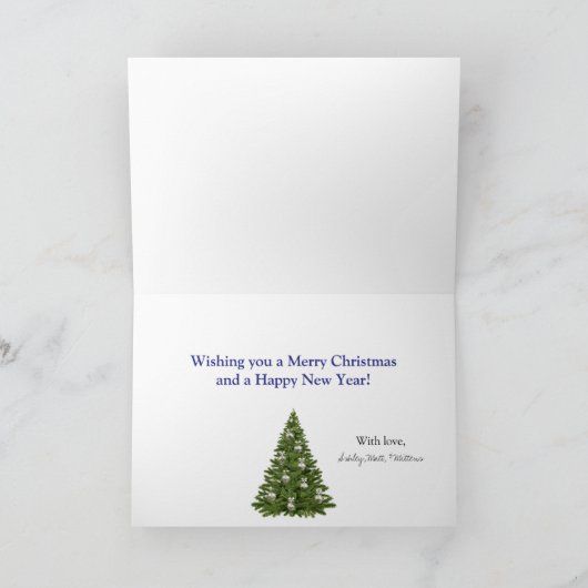 Uw 3 Foto's Gevouwen Vakantiekaart (RGB) Feestdagen Kaart (Binnen)