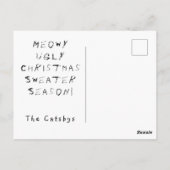 Uw 3 katten in het Ugly KerstSweaters Briefkaart (Achterkant)