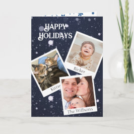 Uw 3 Onmiddellijke foto's personaliseren het Sneeu Feestdagen Kaart