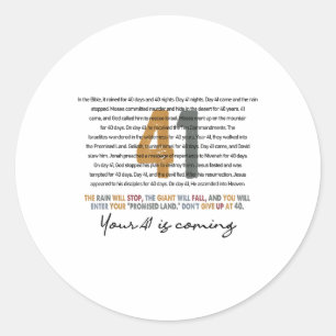 Uw 41 komt Gods geloof Christelijk Ronde Sticker