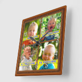 Uw 4 Afbeeldingen persoonlijke foto-klokkaartenide Vierkante Klok (Hoek)