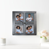 UW 4 BESTE foto's en tekst OOIT faux metaal Vierkante Klok (Huis)