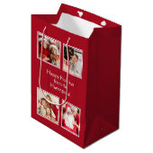 UW 4 FOTO'S & AANGEPASTE TEKST medium geschenktas Medium Cadeauzakje (Voorkant Gekanteld)