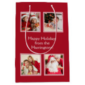 UW 4 FOTO'S & AANGEPASTE TEKST medium geschenktas Medium Cadeauzakje (Voorkant)