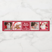 UW 4 foto's aangepaste tekstopetiketten Waterfles Etiket (Enkel label)