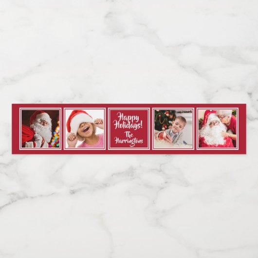 UW 4 foto's aangepaste tekstopetiketten Waterfles Etiket (Enkel label)