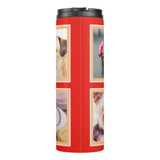 UW 4 FOTOS aangepaste tumbler Thermosbeker (Achterkant)