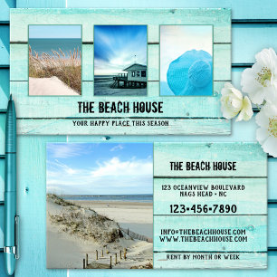 Uw 4 foto's Aqua Turquoise Hout Portfolio  Visitekaartje