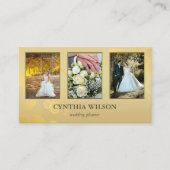 Uw 4 foto's Elegant Gold Wedding Planner Visitekaartje (Voorkant)