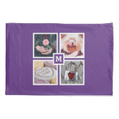 UW 4 FOTO'S EN MONOGRAM omkeerbaar hoesje van kuss Kussensloop (Achterkant)