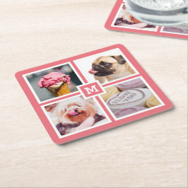 UW 4 FOTO'S EN MONOGRAM-onderzetters Kartonnen Onderzetters