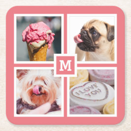 UW 4 FOTO'S EN MONOGRAM-onderzetters Kartonnen Onderzetters