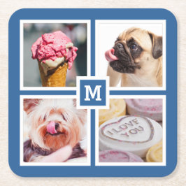 UW 4 FOTO'S EN MONOGRAM-onderzetters Kartonnen Onderzetters