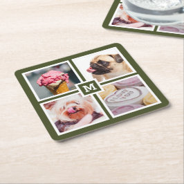 UW 4 FOTO'S EN MONOGRAM-onderzetters Kartonnen Onderzetters