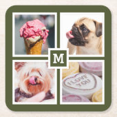 UW 4 FOTO'S EN MONOGRAM-onderzetters Kartonnen Onderzetters (Voorkant)