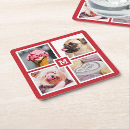 UW 4 FOTO'S EN MONOGRAM-onderzetters Kartonnen Onderzetters