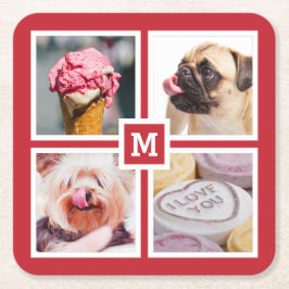 UW 4 FOTO'S EN MONOGRAM-onderzetters Kartonnen Onderzetters