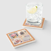 UW 4 FOTO'S EN MONOGRAM-onderzetters Stenen Onderzetter (Zijkant)