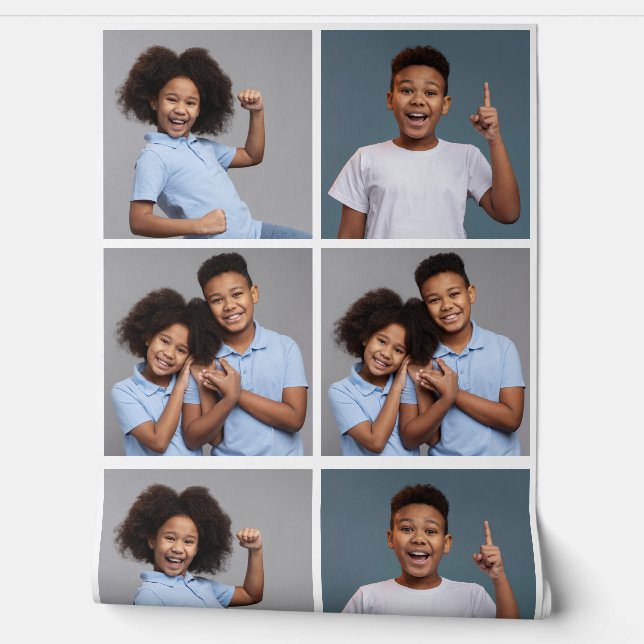 UW 4 foto's & gewenste kleur Behang (Afrollen)