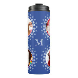 UW 4 FOTO'S in een Snowflake Lijst aangepaste tumb Thermosbeker