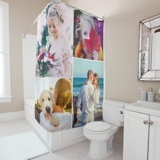Uw 4 foto's met Lijst-douchergordijn Douchegordijn (In situ)