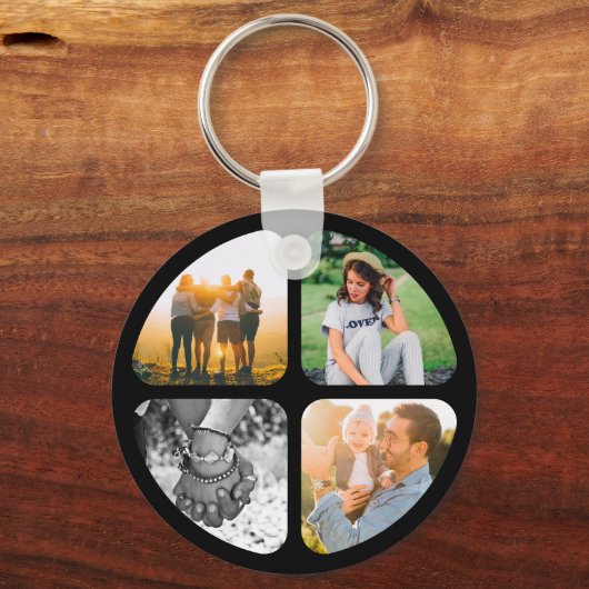 Uw 4 foto's rond Sleutelhanger (Voorkant)