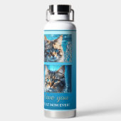 Uw 4 foto's Turquoise blauw Waterfles (Achterkant)