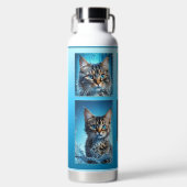 Uw 4 foto's Turquoise blauw Waterfles (Voorkant)