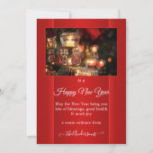 Uw 5 foto's Elegant Red Feestdagen Card Feestdagenkaart (Achterkant)