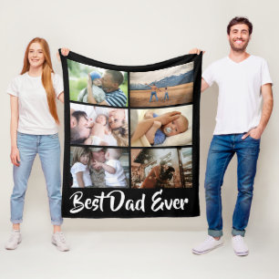 UW 6 foto beste vader ooit foto-collage DIY Fleece Deken