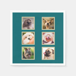 UW 6 FOTO'S/Cute Dogs aangepaste papieren servette Servetten