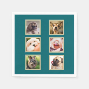 UW 6 FOTO'S/Cute Dogs aangepaste papieren servette Servetten