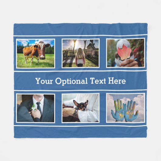 UW 6 FOTO'S & TEKST-dekens Fleece Deken (Voorkant (Horizontaal))