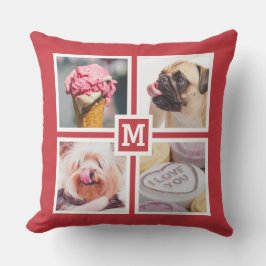 UW 8 FOTO'S EN MONOGRAM-Kussen Buitenkussen