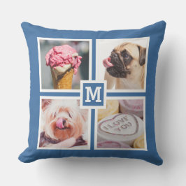 UW 8 FOTO'S EN MONOGRAM-Kussen Buitenkussen