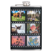 UW 8 FOTO'S in maatkolf voor "filmstrips" Heupfles (Voorkant)