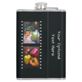 UW 8 FOTO'S in maatkolf voor "filmstrips" Heupfles (Achterkant)